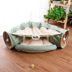 Japasu Luxury Collapsible Pet Tunnel – 2-in-1 Interactive Play Tube & Cozy Indoor Hideaway