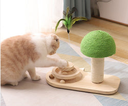 Japasu "Twin-Sphere" Cat Scratching Post – Luxury Double Sisal Ball Activity Center & Solid Wood Furniture