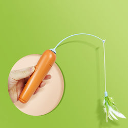 Japasu 2-in-1 Interactive Cat Turntable – Dual-Tier Track Ball Toy with Natural Feather Teaser