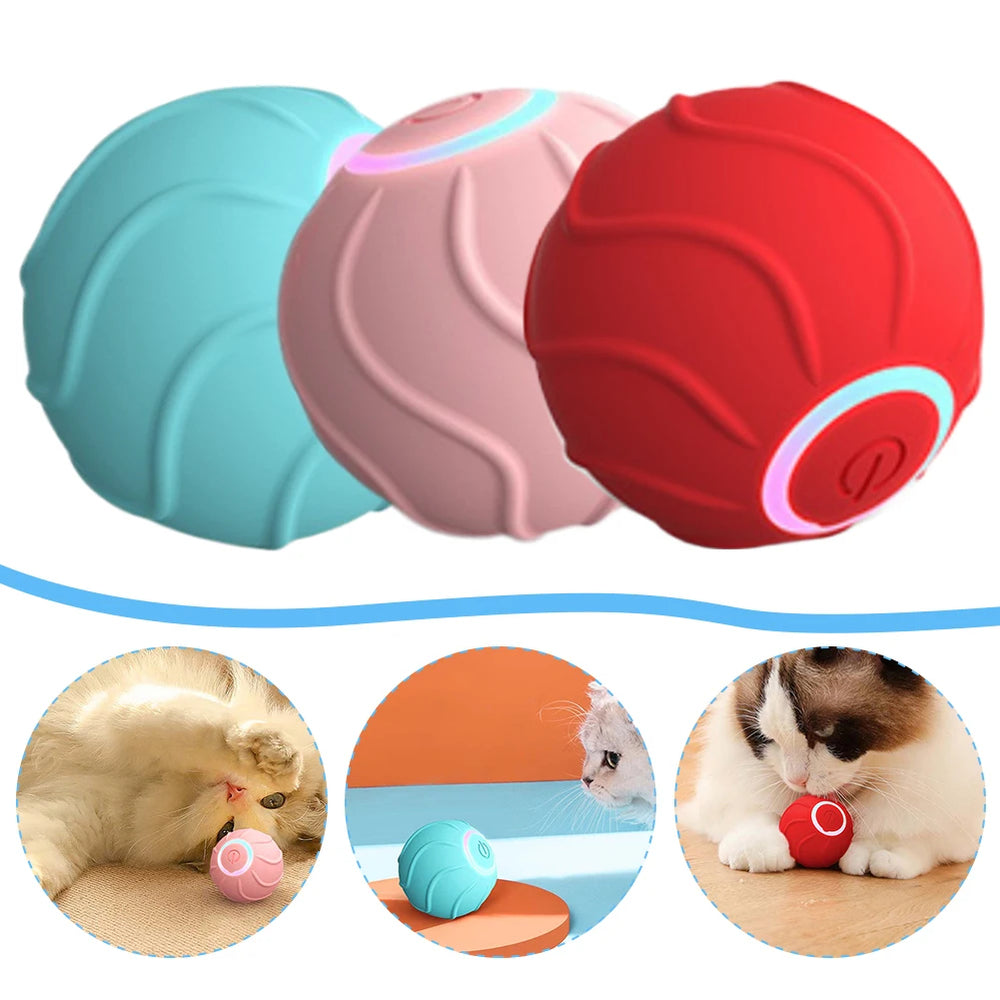 Japasu Smart Interactive Cat Ball – Automatic Self-Rolling & Bouncing Toy with USB Charging