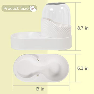 Japasu Luxury 2-Piece Gravity Pet Feeder & Waterer Set – 2L High-Capacity Automatic Dispenser Station