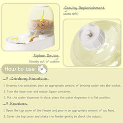 Japasu Luxury 2-Piece Gravity Pet Feeder & Waterer Set – 2L High-Capacity Automatic Dispenser Station